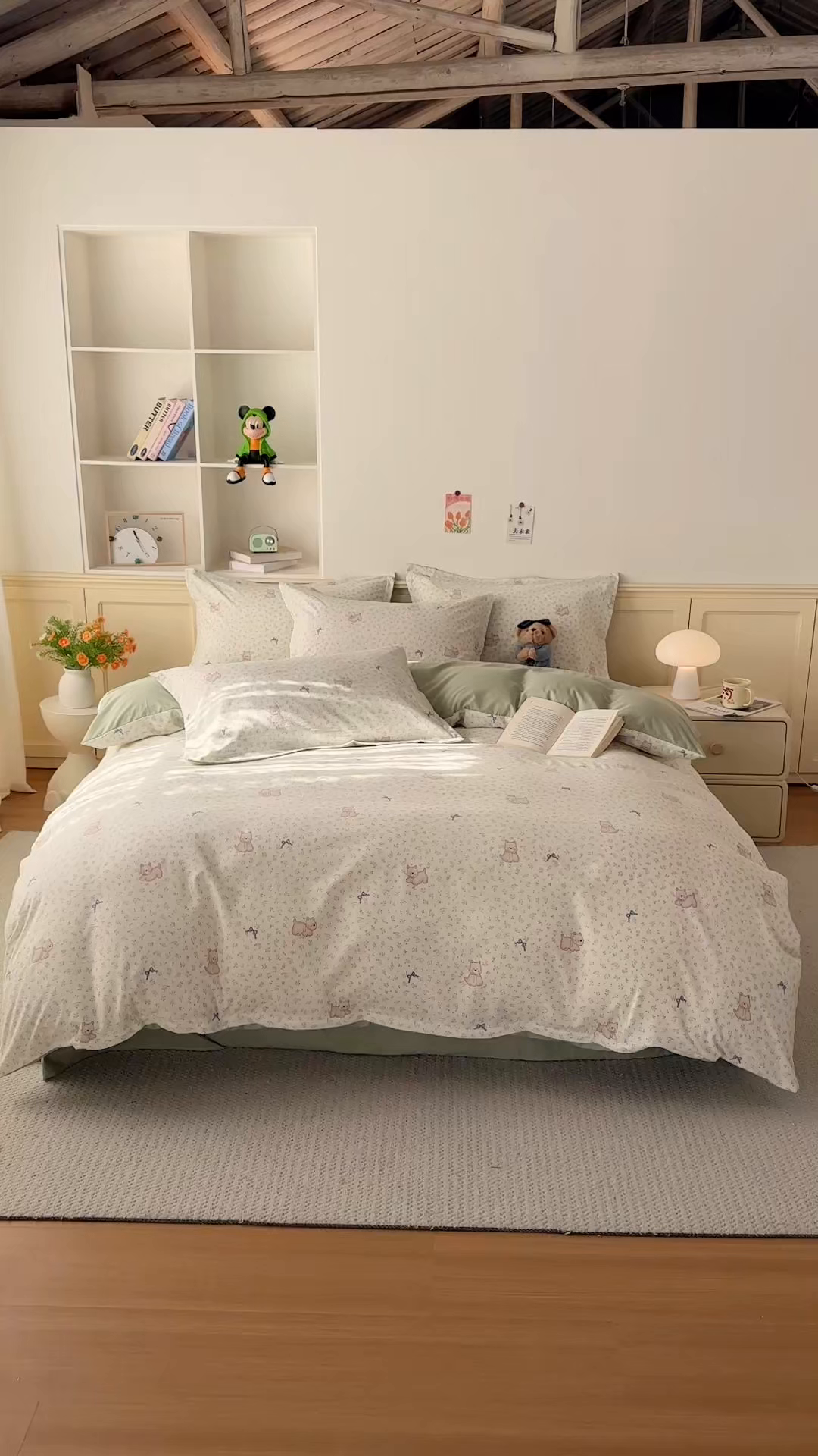 91家纺网 家纺一手货源 找家纺 梦纤绒 2026新款高克重古法水洗棉四件套 喵趣蝴蝶