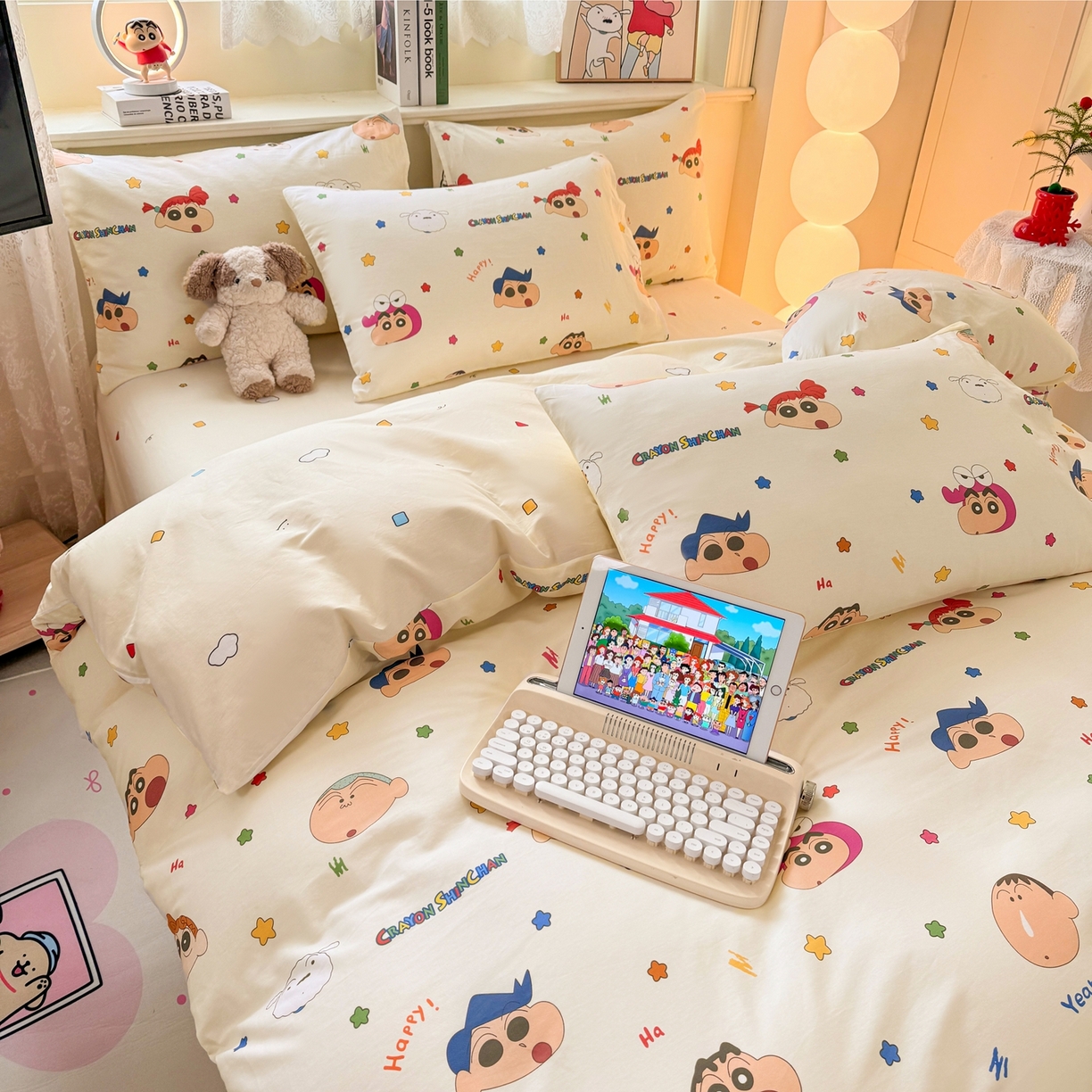 91家纺网 家纺一手货源 找家纺 （总）博雅 2026新款蜡笔小新纯棉全棉四件套