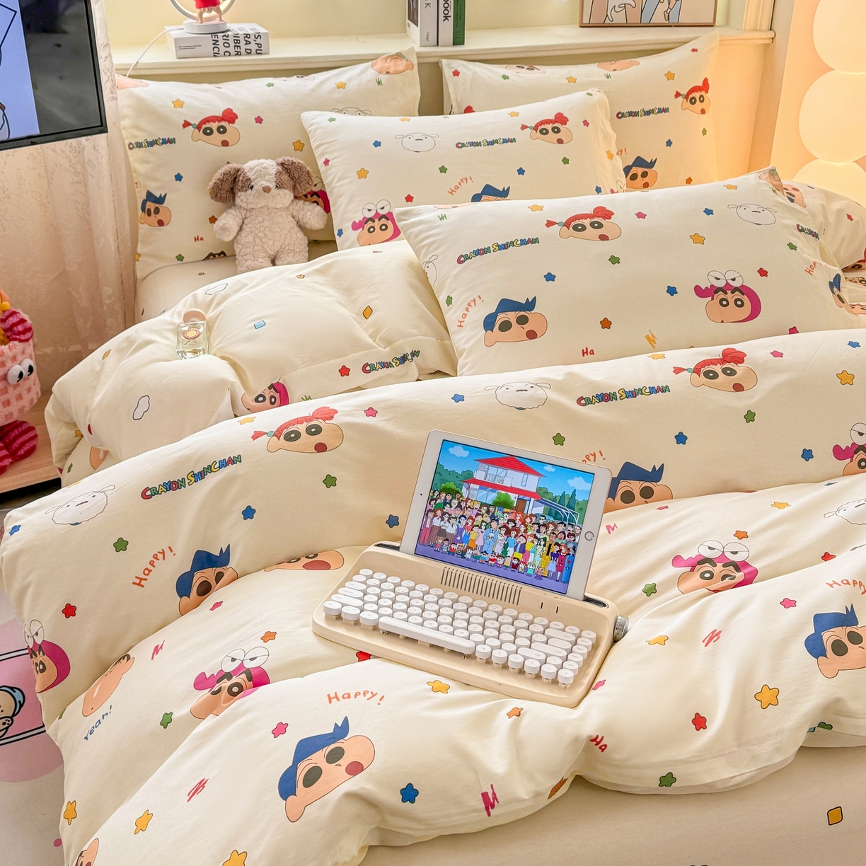 91家纺网 家纺一手货源 找家纺 （总）博雅 2026新款蜡笔小新纯棉全棉四件套