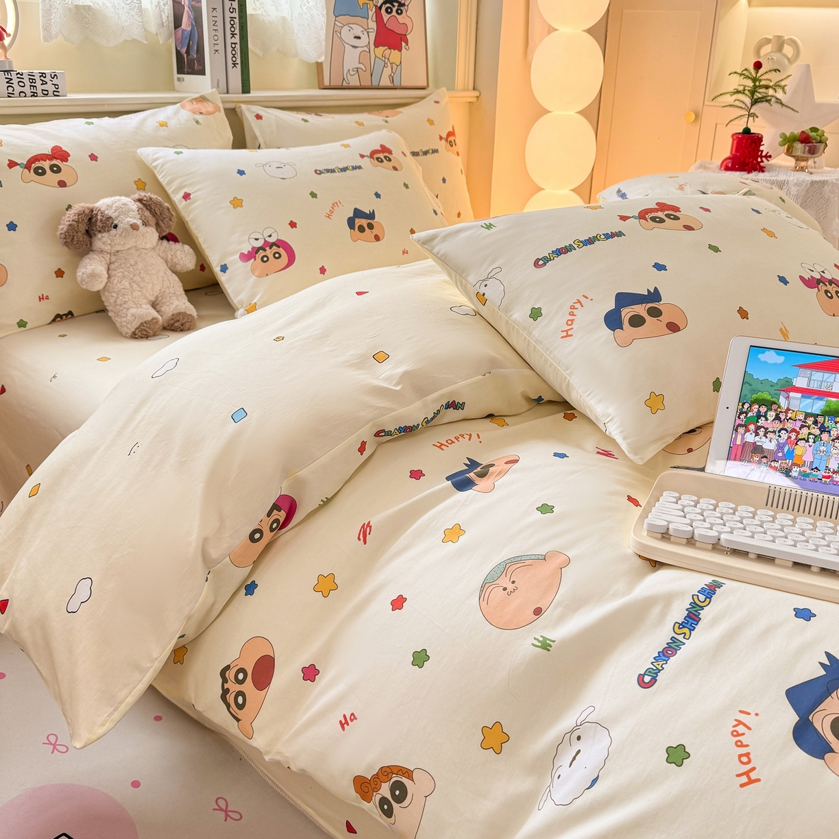 91家纺网 家纺一手货源 找家纺 （总）博雅 2026新款蜡笔小新纯棉全棉四件套