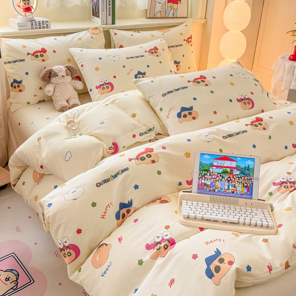 91家纺网 家纺一手货源 找家纺 （总）博雅 2026新款蜡笔小新纯棉全棉四件套