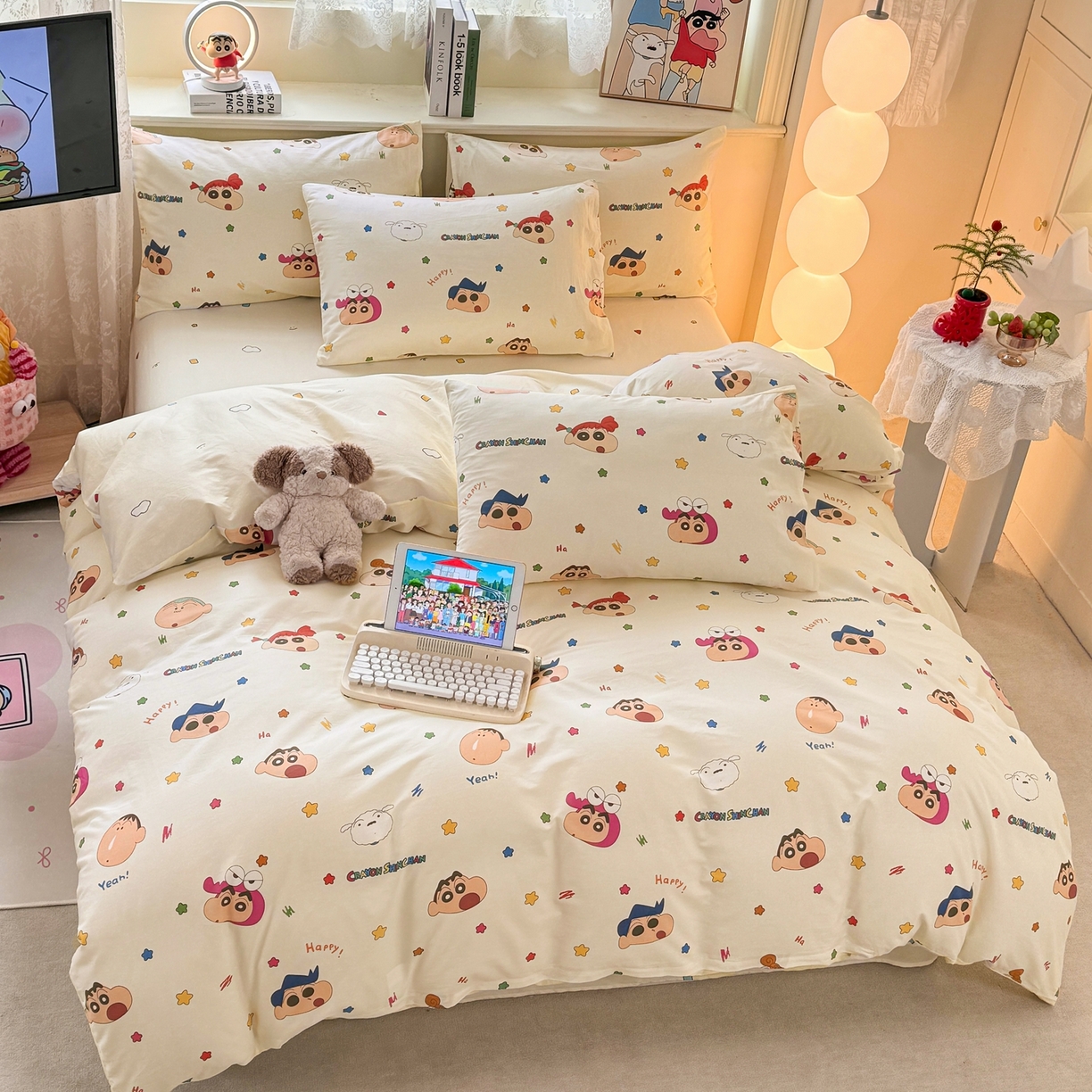 91家纺网 家纺一手货源 找家纺 （总）博雅 2026新款蜡笔小新纯棉全棉四件套