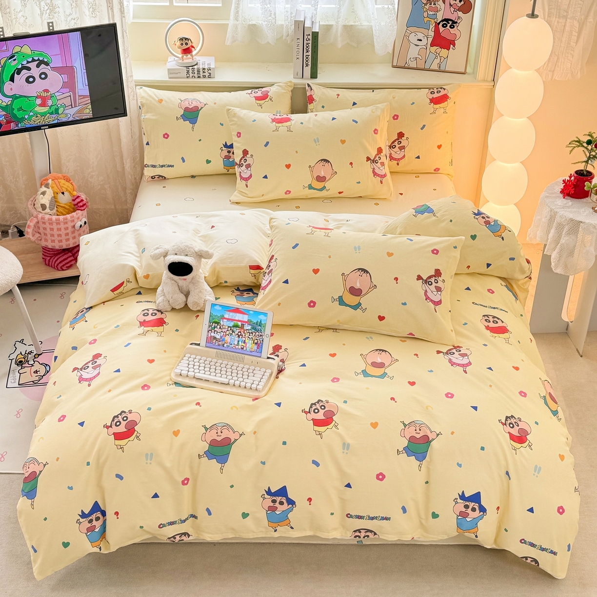 91家纺网 家纺一手货源 找家纺 （总）博雅 2026新款蜡笔小新纯棉全棉四件套