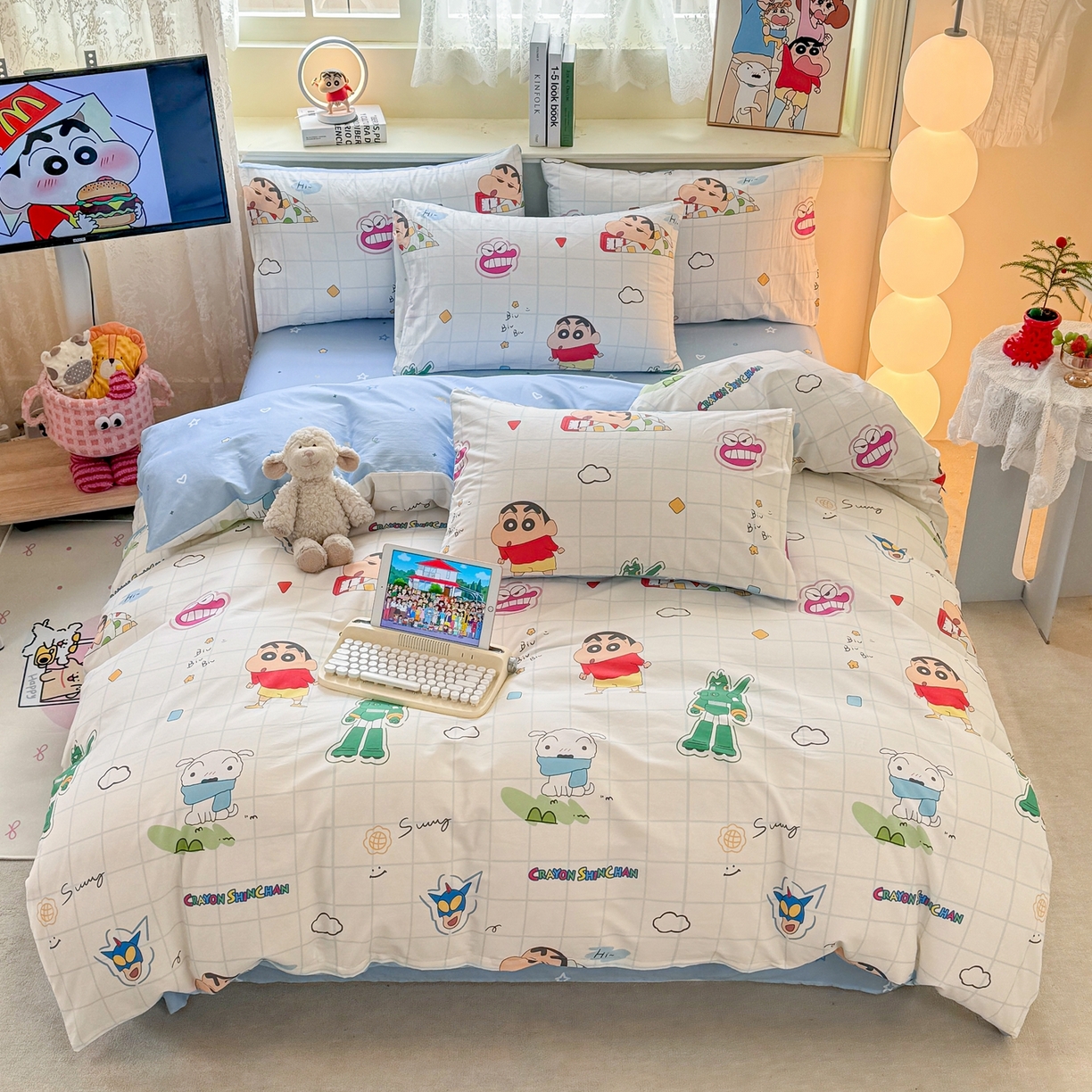 91家纺网 家纺一手货源 找家纺 （总）博雅 2026新款蜡笔小新纯棉全棉四件套