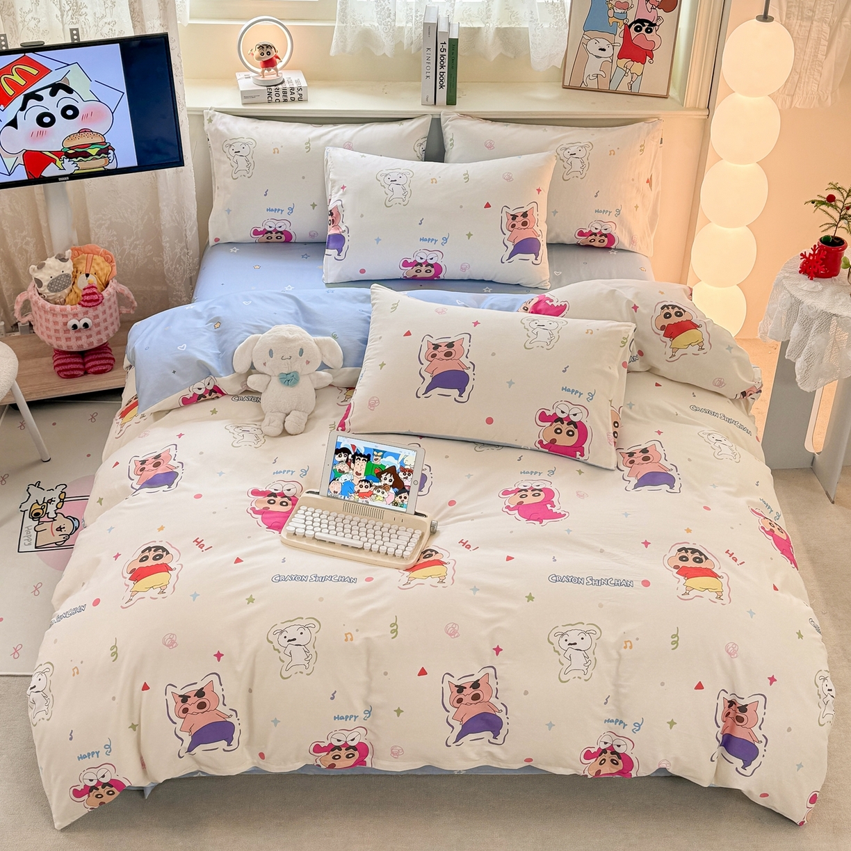 91家纺网 家纺一手货源 找家纺 （总）博雅 2026新款蜡笔小新纯棉全棉四件套