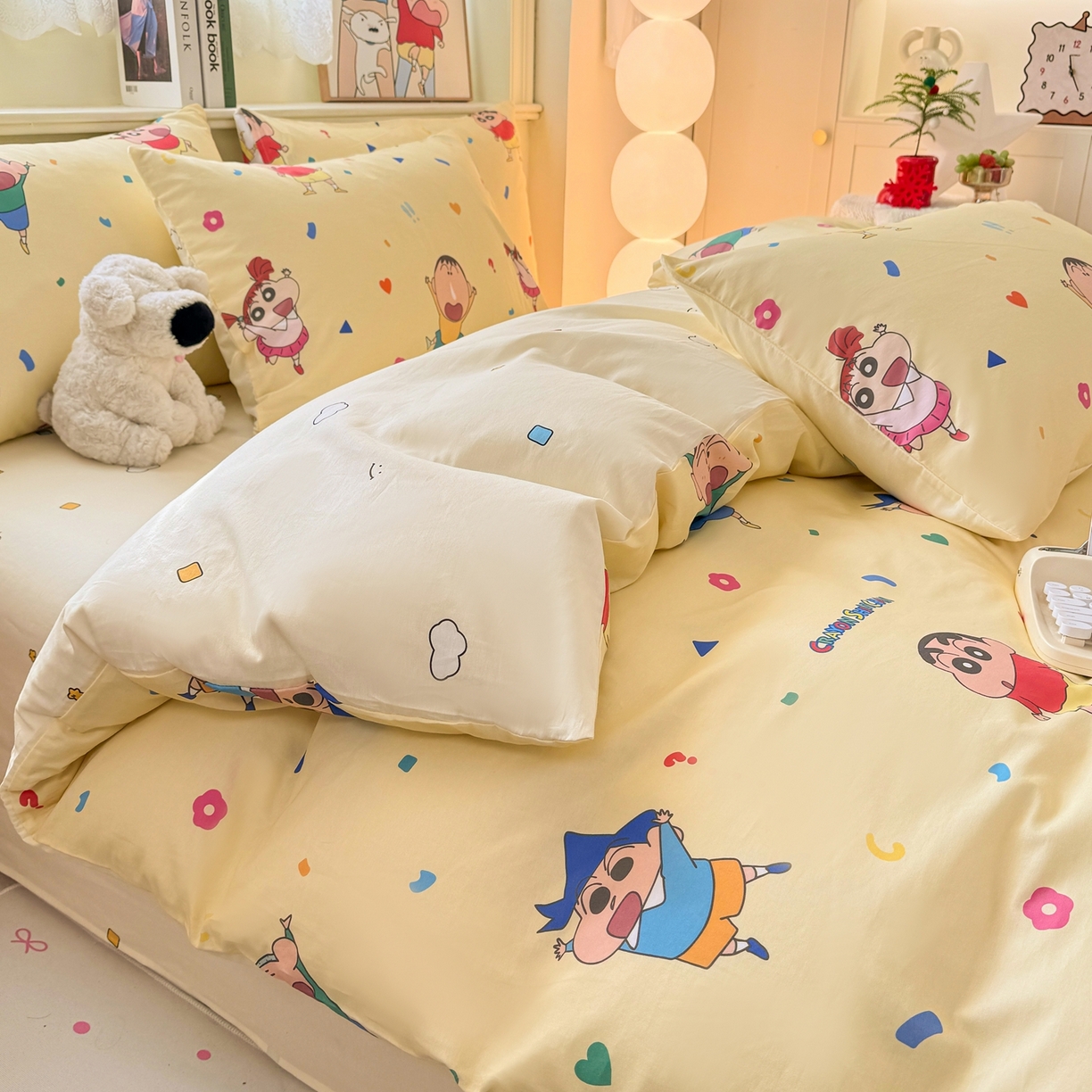 91家纺网 家纺一手货源 找家纺 博雅 2026新款蜡笔小新纯棉全棉四件套 小版-黄油蜡笔小新