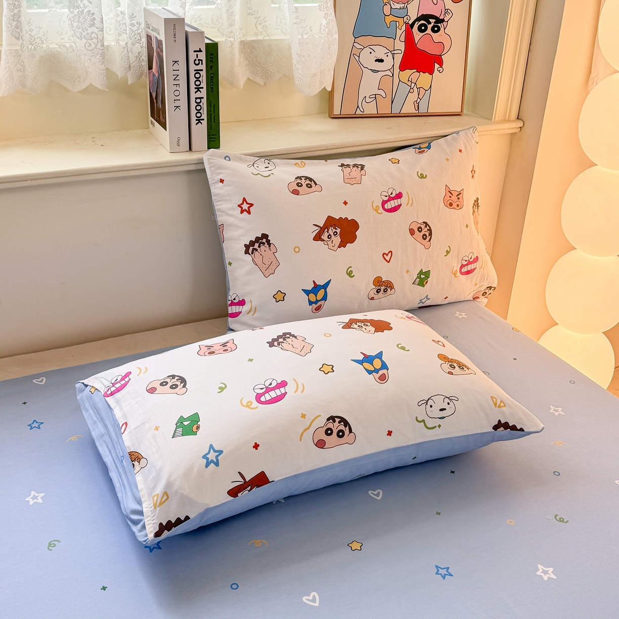 91家纺网 家纺一手货源 找家纺 博雅 2026新款蜡笔小新纯棉全棉四件套 小版-满版蜡笔小新