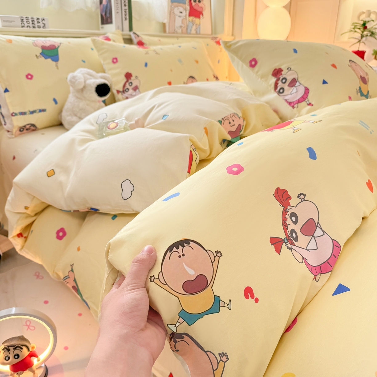 91家纺网 家纺一手货源 找家纺 博雅 2026新款蜡笔小新纯棉全棉四件套 小版-黄油蜡笔小新