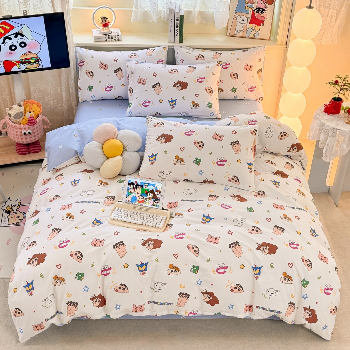 博雅 2026新款蜡笔小新纯棉全棉四件套 小版-满版蜡笔小新