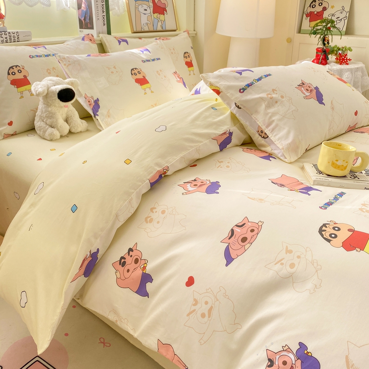 91家纺网 家纺一手货源 找家纺 博雅 2026新款蜡笔小新纯棉全棉四件套 小版-左卫门蜡笔小新