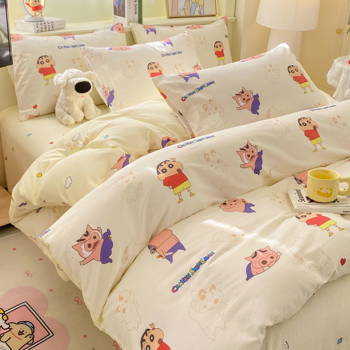 91家纺网 家纺一手货源 找家纺 博雅 2026新款蜡笔小新纯棉全棉四件套 小版-左卫门蜡笔小新