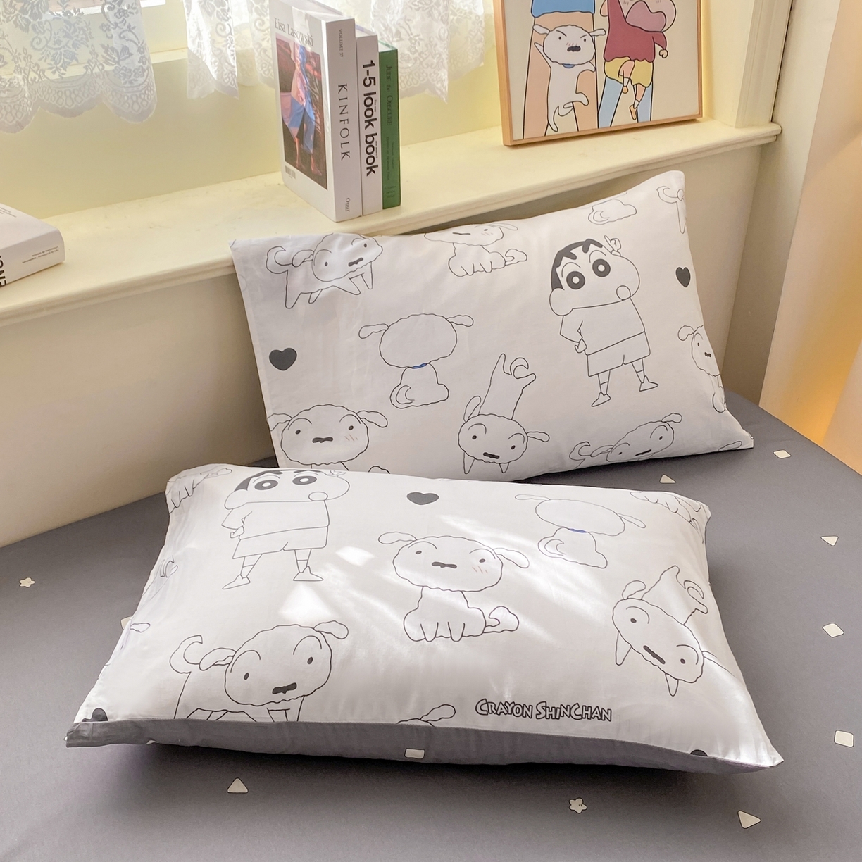 91家纺网 家纺一手货源 找家纺 博雅 2026新款蜡笔小新纯棉全棉四件套 小版-手绘蜡笔小新