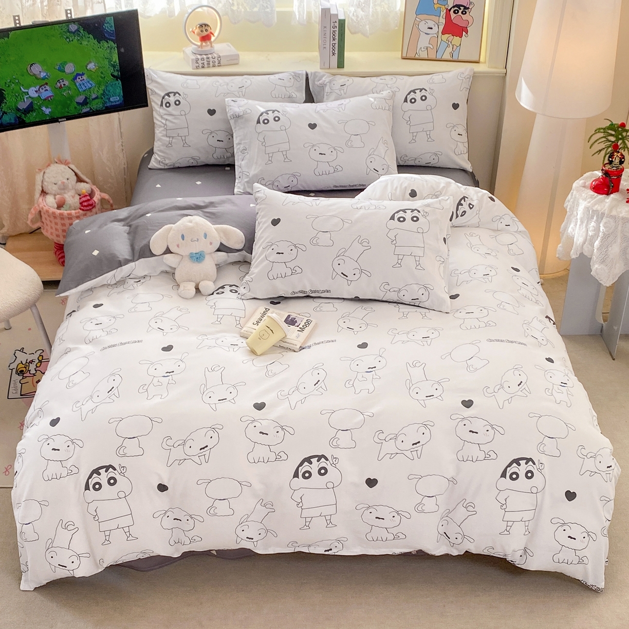 博雅 2026新款蜡笔小新纯棉全棉四件套 小版-手绘蜡笔小新