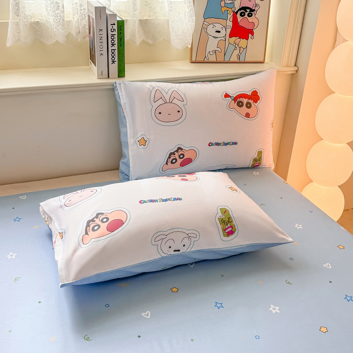 91家纺网 家纺一手货源 找家纺 博雅 2026新款蜡笔小新纯棉全棉四件套 小版-小兔蜡笔小新