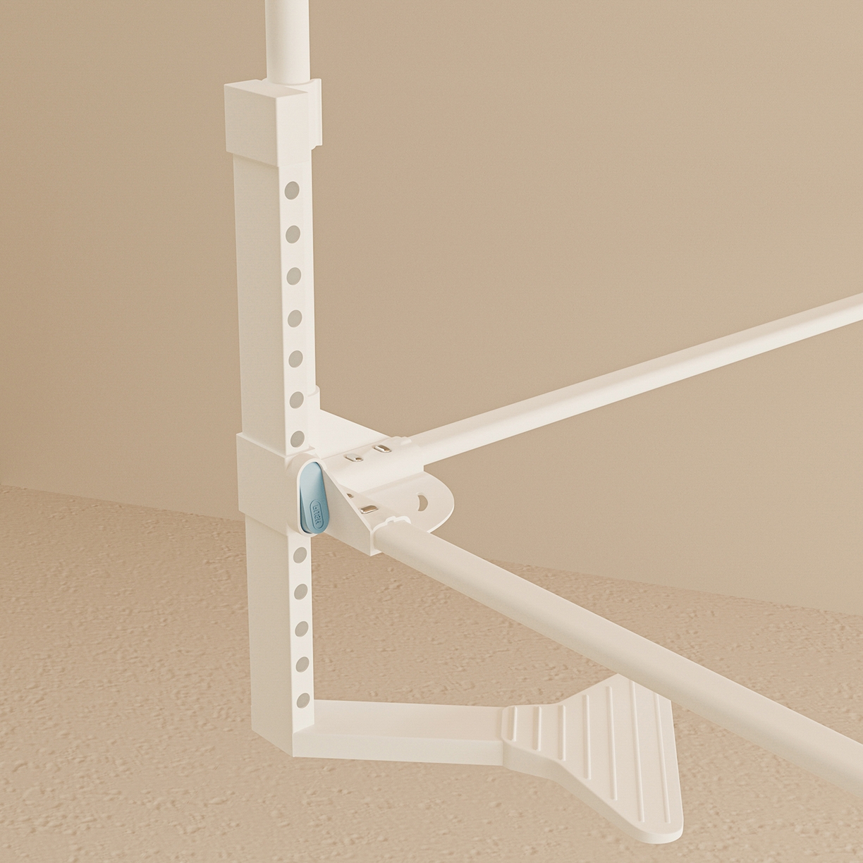 91家纺网 家纺一手货源 找家纺 海虹蚊帐 2026新款2601外穿杆三开U型门一体防尘顶加密纱回底床笠款防摔蚊帐 字母咖