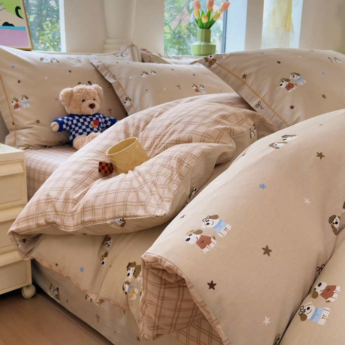 铭博家纺 2026新款100%全棉纯棉四件套第一批 布莱克-咖