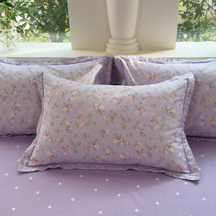 91家纺网 家纺一手货源 找家纺 铭博家纺 2026新款100%全棉纯棉四件套第一批 云梦海棠-紫