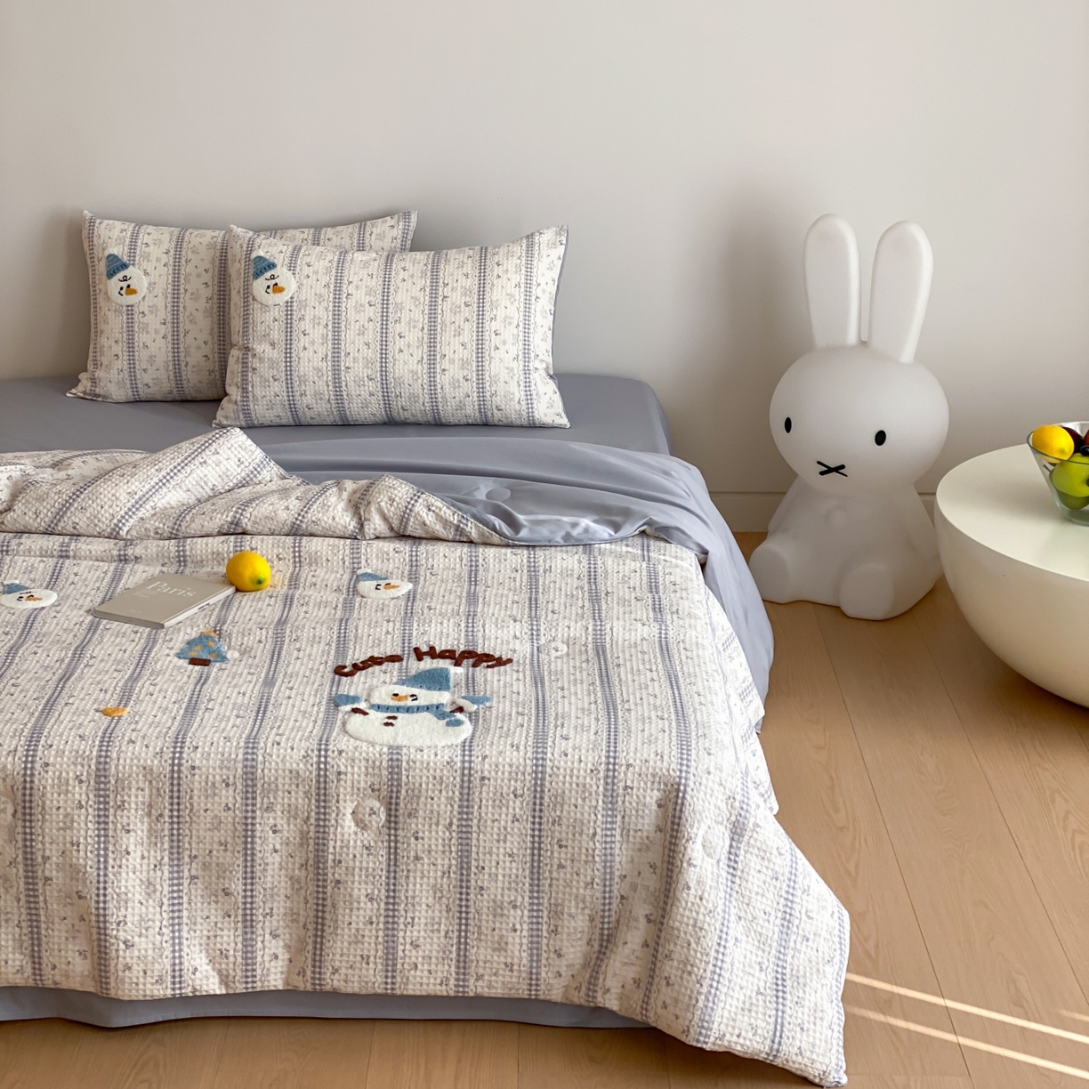 91家纺网 家纺一手货源 找家纺 （总）鸣升家纺 2026新款a类全棉华夫格贴布绣全棉夏被四件套空调被芯夏凉被棉花被