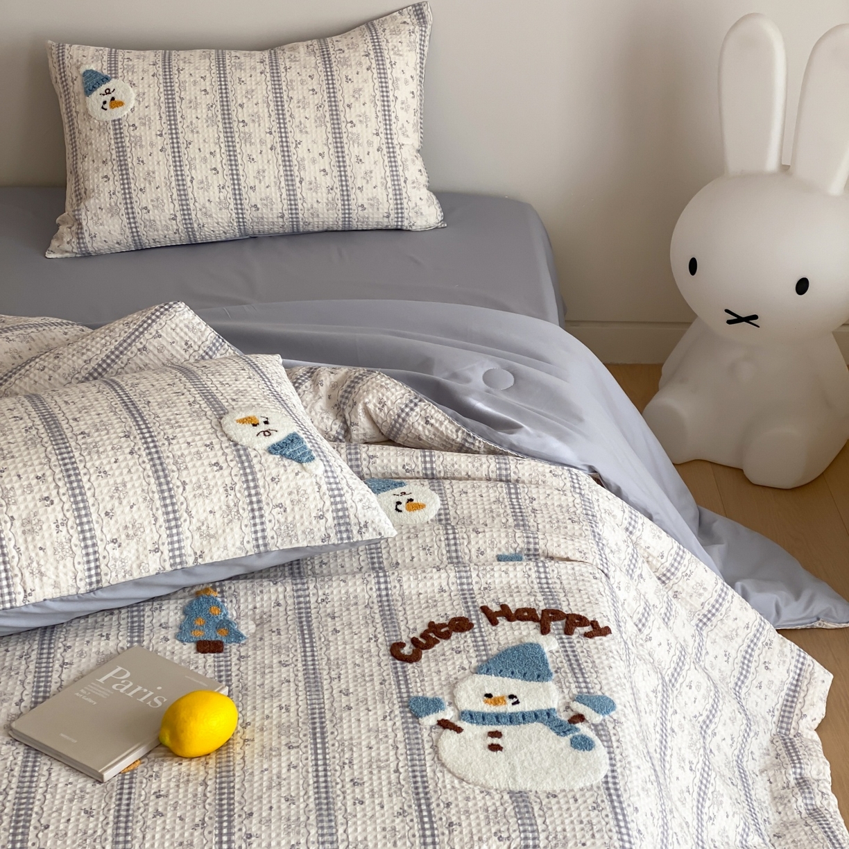 91家纺网 家纺一手货源 找家纺 （总）鸣升家纺 2026新款a类全棉华夫格贴布绣全棉夏被四件套空调被芯夏凉被棉花被