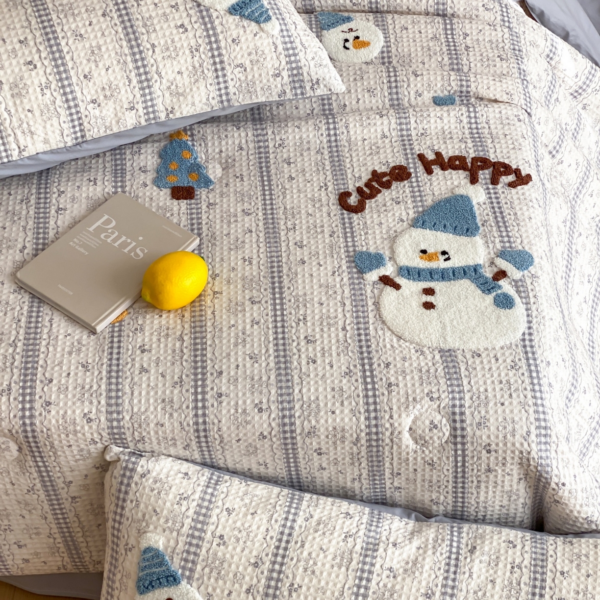 91家纺网 家纺一手货源 找家纺 （总）鸣升家纺 2026新款a类全棉华夫格贴布绣全棉夏被四件套空调被芯夏凉被棉花被