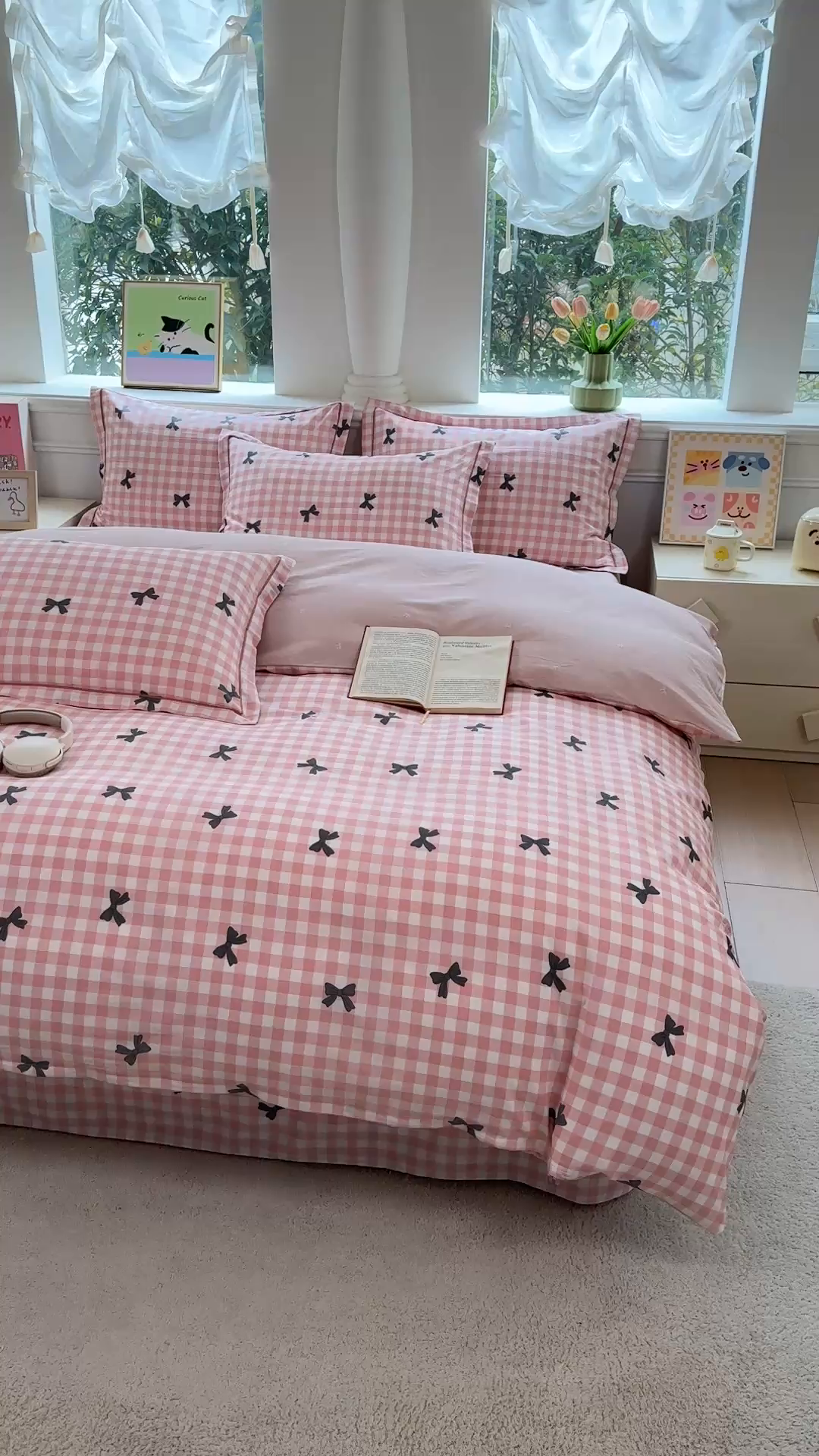 91家纺网 家纺一手货源 找家纺 铭博家纺 2026新款100%全棉纯棉四件套第一批 舒芙蕾-红