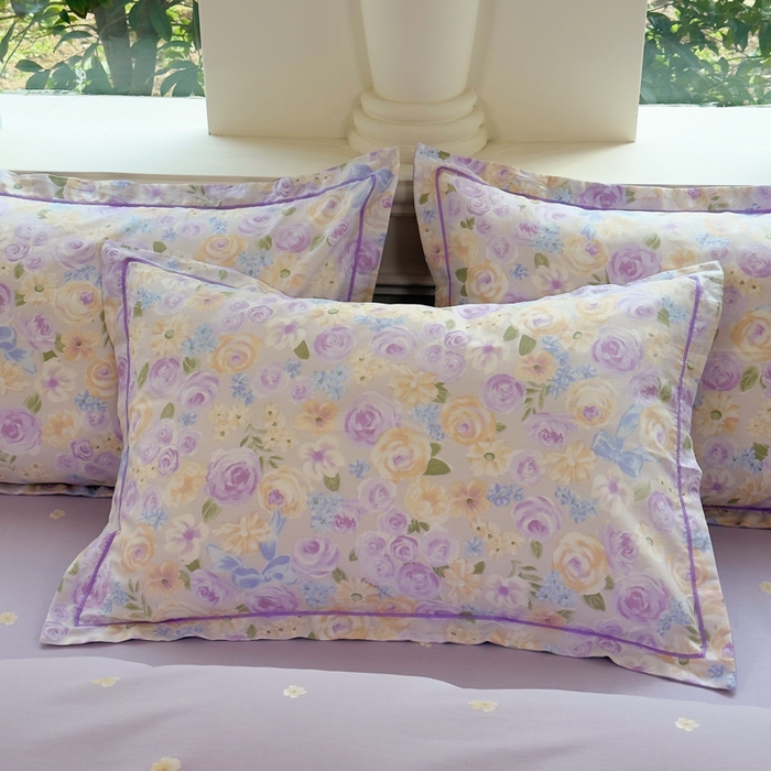 91家纺网 家纺一手货源 找家纺 铭博家纺 2026新款100%全棉纯棉单被套单品被套单件被套第一批 花开似锦-紫