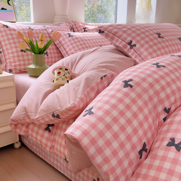 91家纺网 家纺一手货源 找家纺 铭博家纺 2026新款100%全棉纯棉单被套单品被套单件被套第一批 舒芙蕾-红