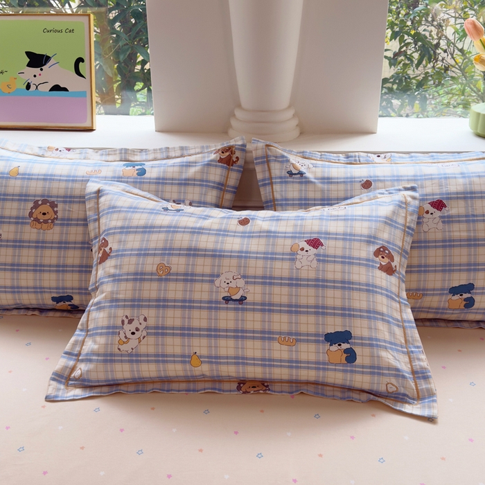 91家纺网 家纺一手货源 找家纺 铭博家纺 2026新款100%全棉纯棉单被套单品被套单件被套第一批 俏皮狗蓝