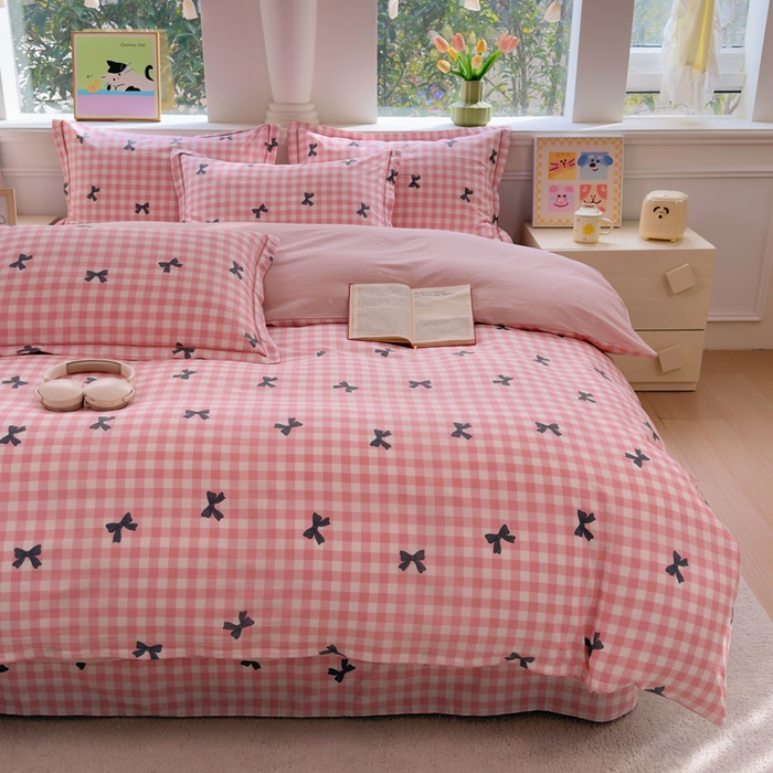 91家纺网 家纺一手货源 找家纺 铭博家纺 2026新款100%全棉纯棉单被套单品被套单件被套第一批 舒芙蕾-红