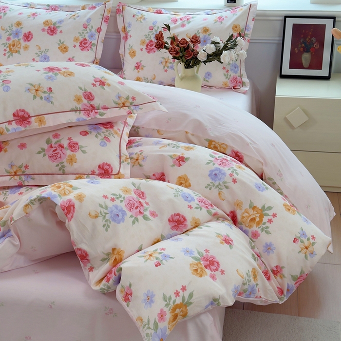 91家纺网 家纺一手货源 找家纺 铭博家纺 2026新款100%全棉纯棉单被套单品被套单件被套第一批 花萃清风-粉