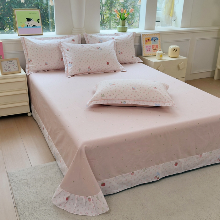 铭博家纺 2026新款100%全棉纯棉单床单单品床单单件床单第一批 温暖思绪-粉