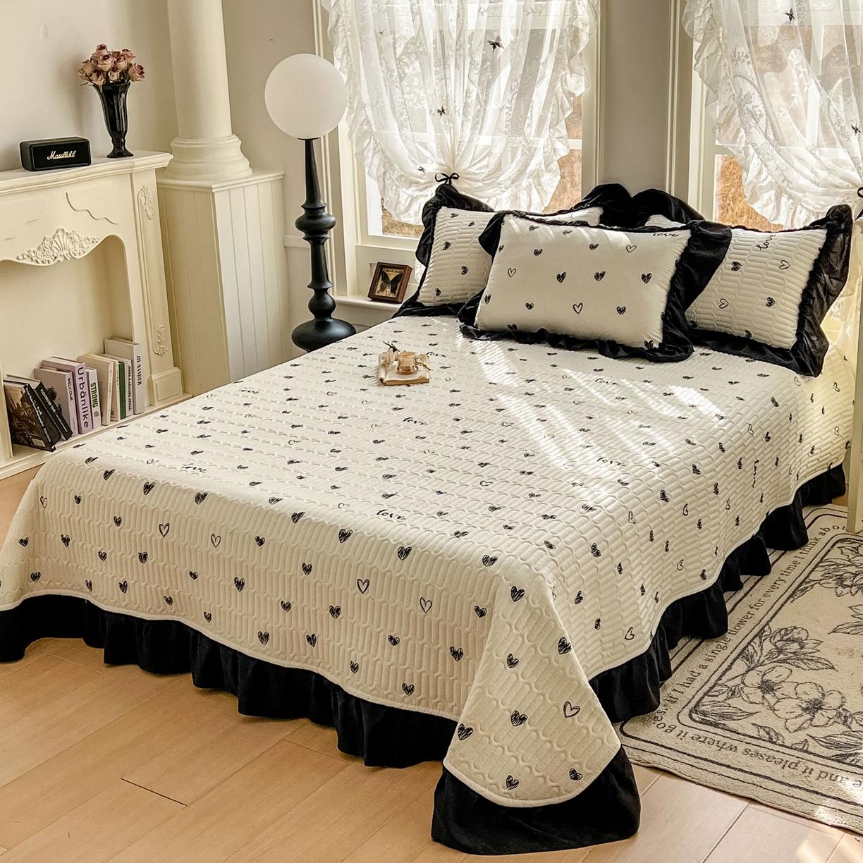 91家纺网 家纺一手货源 找家纺 美梦家纺 2026新款赫本风云感棉床盖四件套 艾瑞拉