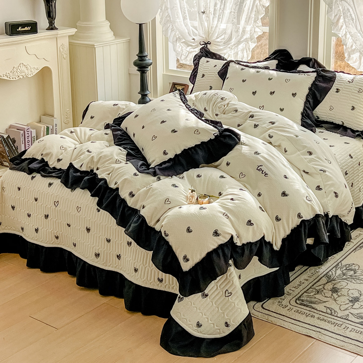 91家纺网 家纺一手货源 找家纺 美梦家纺 2026新款赫本风云感棉床盖四件套 艾瑞拉