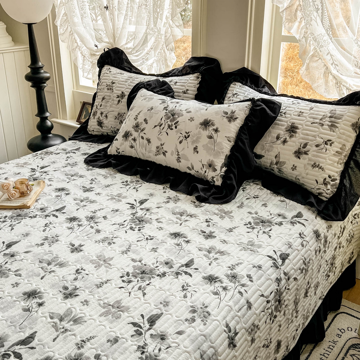 91家纺网 家纺一手货源 找家纺 美梦家纺 2026新款赫本风云感棉床盖四件套 水雾江澜