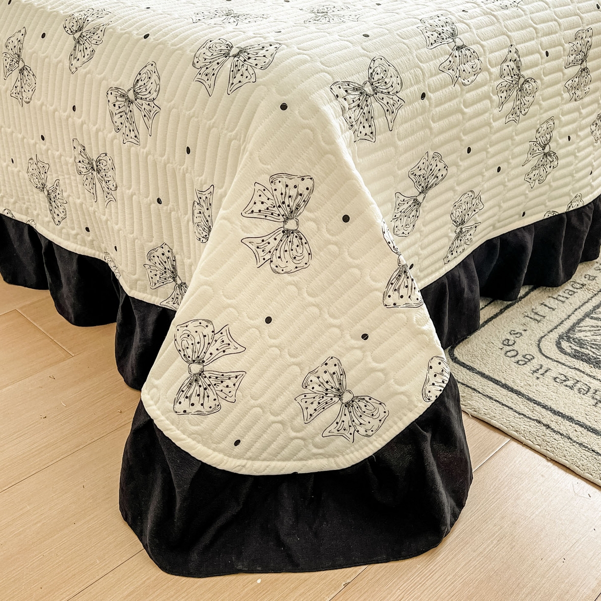 91家纺网 家纺一手货源 找家纺 美梦家纺 2026新款赫本风云感棉床盖四件套 柔心花影