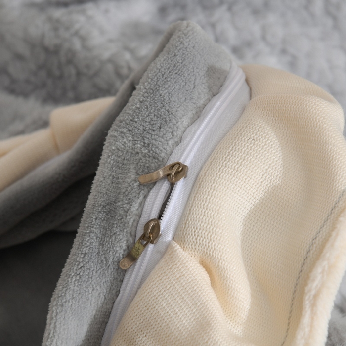 91家纺网 家纺一手货源 找家纺 优家居工厂店 2026新款加厚兔毛绒四件套 水波兔-灰