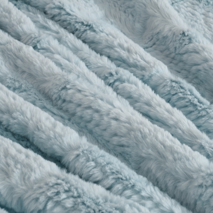 91家纺网 家纺一手货源 找家纺 优家居工厂店 2026新款加厚兔毛绒四件套 水波兔-蓝