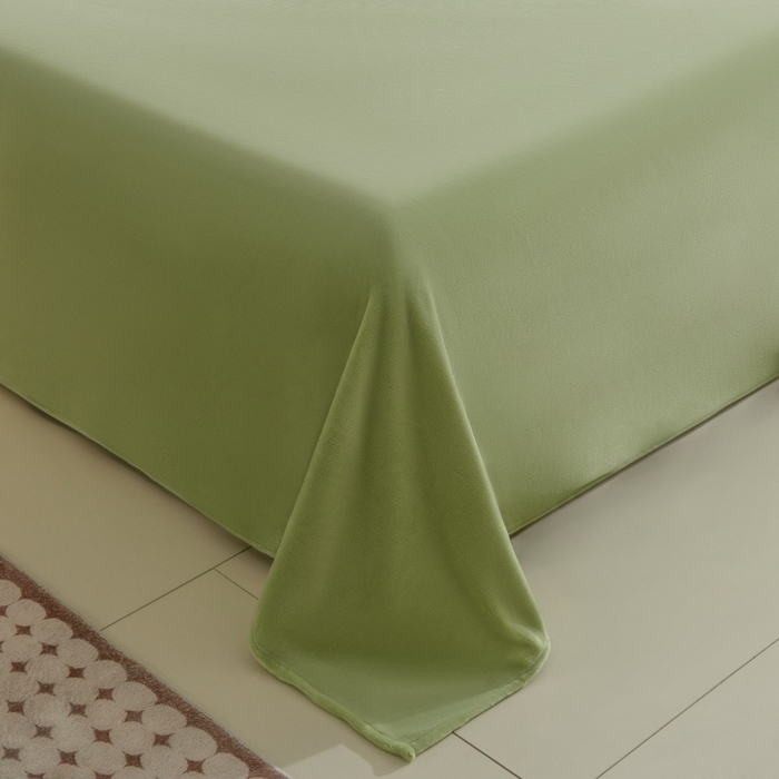 91家纺网 家纺一手货源 找家纺 优家居工厂店 2026新款加厚兔毛绒四件套 水波兔-绿