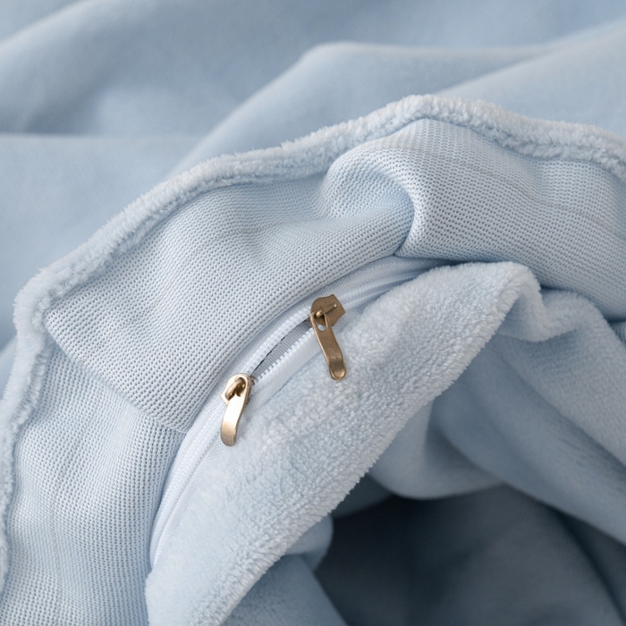 91家纺网 家纺一手货源 找家纺 优家居工厂店 2026新品240克高克重牛奶绒韩版牛奶绒夹棉床裙四件套床裙三件套直播热款-东方韵 东方韵-浅蓝