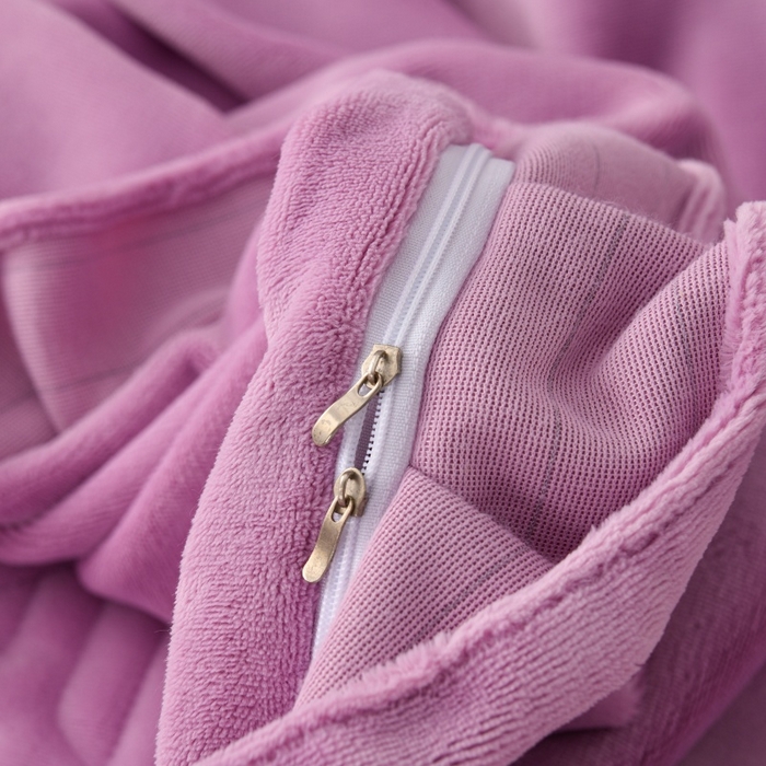 91家纺网 家纺一手货源 找家纺 优家居工厂店 2026新品240克高克重牛奶绒韩版牛奶绒夹棉床裙四件套床裙三件套直播热款-东方韵 东方韵-紫色