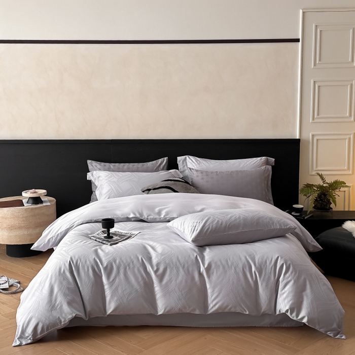 91家纺网 家纺一手货源 找家纺 （总）涵美人家纺 2025新款长绒棉真50双股高支全棉提花四件套纯棉