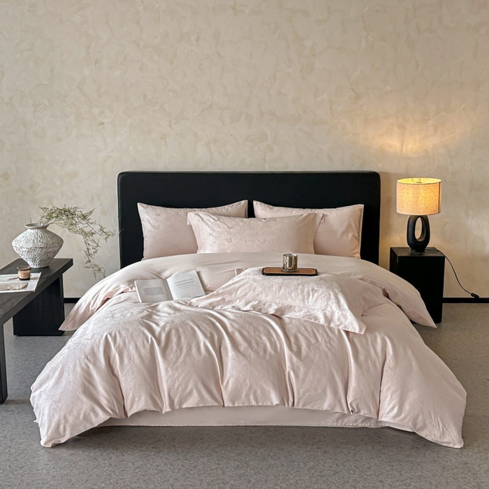 91家纺网 家纺一手货源 找家纺 （总）涵美人家纺 2025新款长绒棉真50双股高支全棉提花四件套纯棉