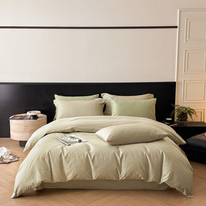 91家纺网 家纺一手货源 找家纺 （总）涵美人家纺 2025新款长绒棉真50双股高支全棉提花四件套纯棉