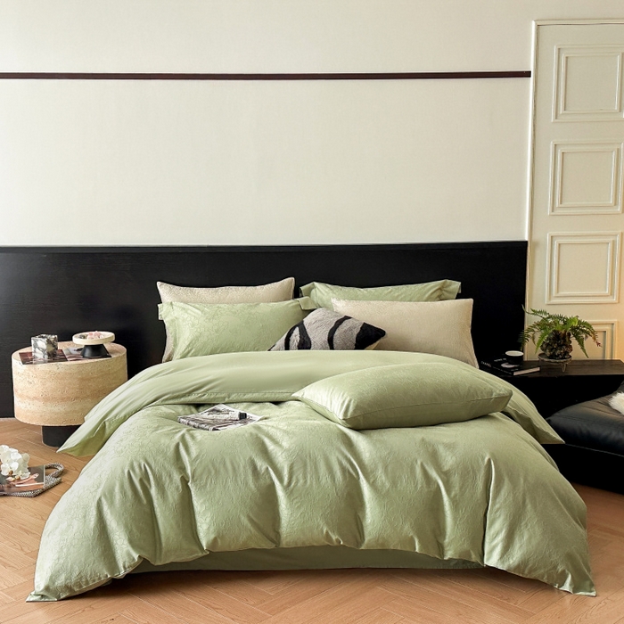 91家纺网 家纺一手货源 找家纺 涵美人家纺 2025新款长绒棉真50双股高支全棉提花四件套纯棉 梦兰118