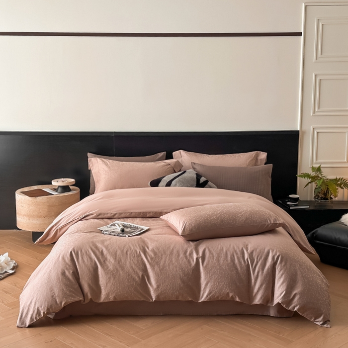 91家纺网 家纺一手货源 找家纺 涵美人家纺 2025新款长绒棉真50双股高支全棉提花四件套纯棉 雨沫风铃050