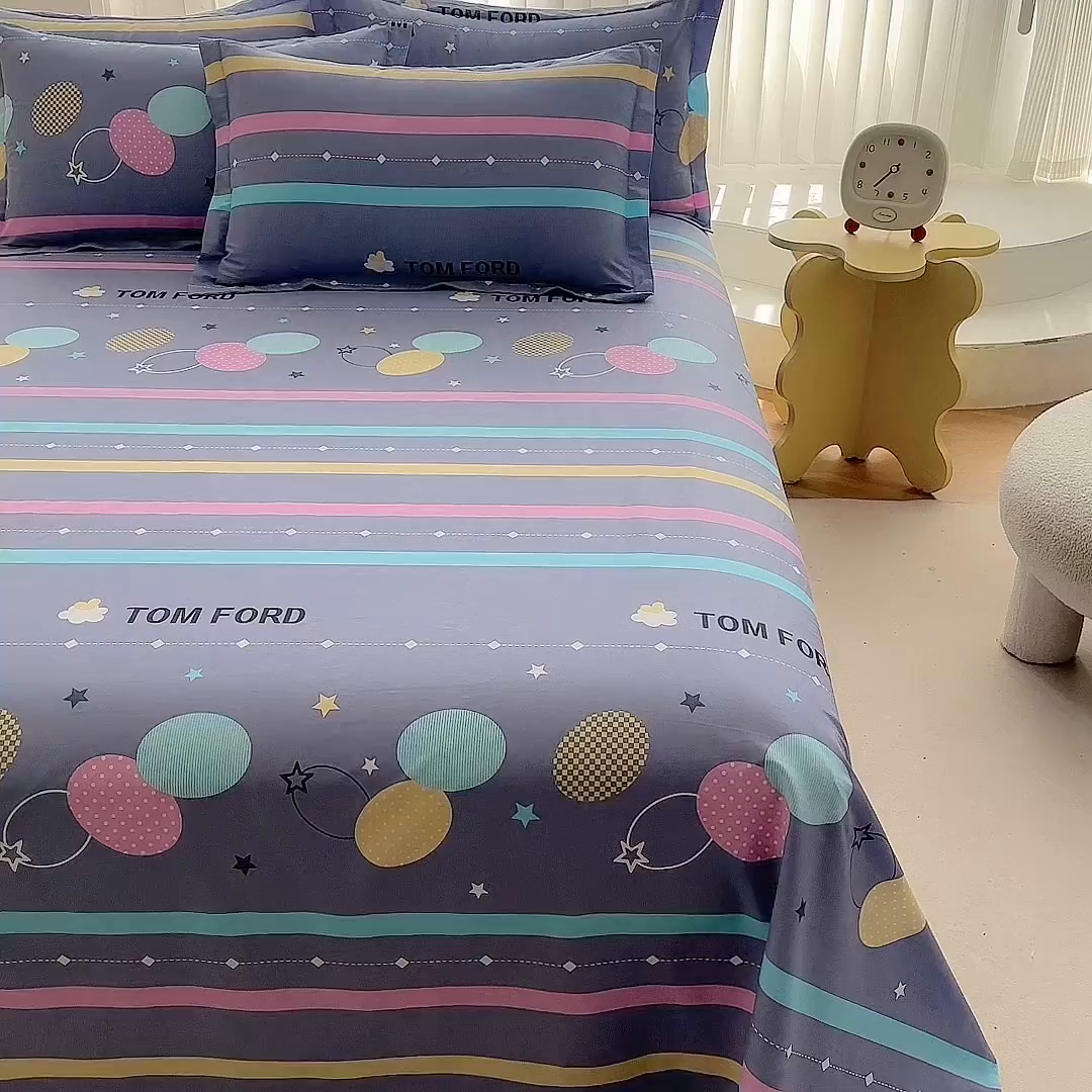 91家纺网 家纺一手货源 找家纺 （总）优家居工厂店 2026新款13360纯棉床单单件印花全棉加厚大学生宿舍三件套