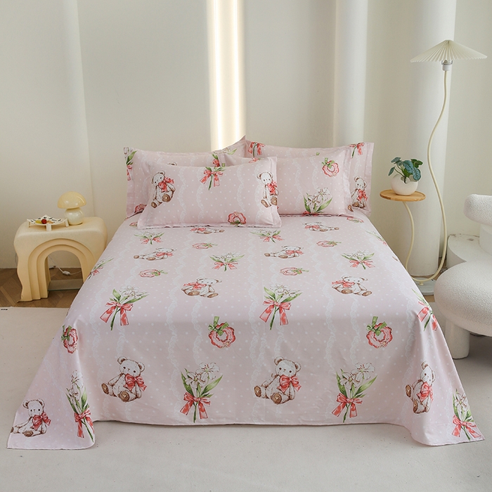 91家纺网 家纺一手货源 找家纺 （总）优家居工厂店 2026新款13360纯棉床单单件印花全棉加厚大学生宿舍三件套