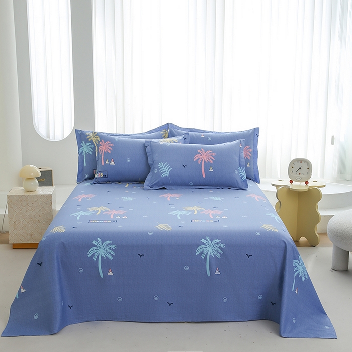 91家纺网 家纺一手货源 找家纺 （总）优家居工厂店 2026新款13360纯棉床单单件印花全棉加厚大学生宿舍三件套