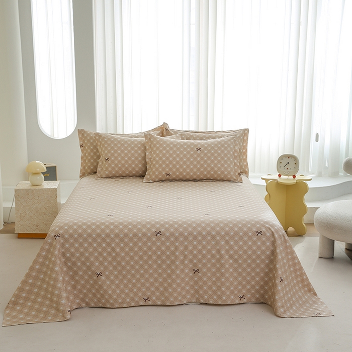 91家纺网 家纺一手货源 找家纺 （总）优家居工厂店 2026新款13360纯棉床单单件印花全棉加厚大学生宿舍三件套