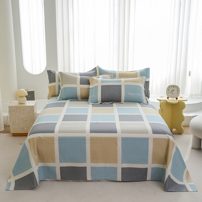 91家纺网 家纺一手货源 找家纺 （总）优家居工厂店 2026新款13360纯棉床单单件印花全棉加厚大学生宿舍三件套